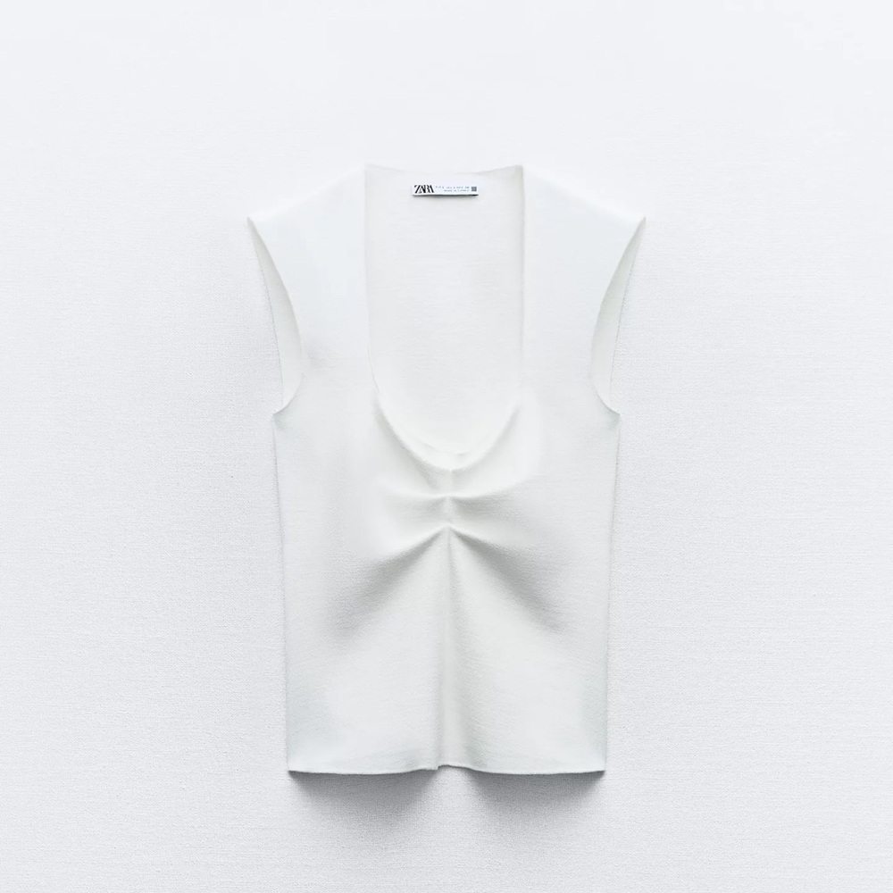 Zara Cream Sleeveless Tank Top